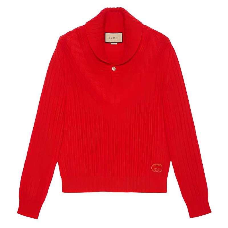 GUCCI GUCCI Sweaters Men's Red Lapel Moderate Other