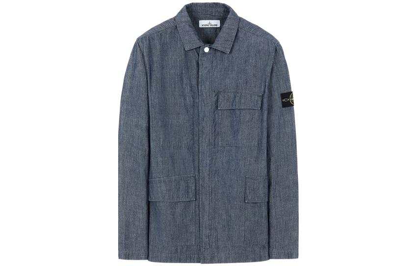 STONE ISLAND Jackets Men's Blue Lapel Moderate Other