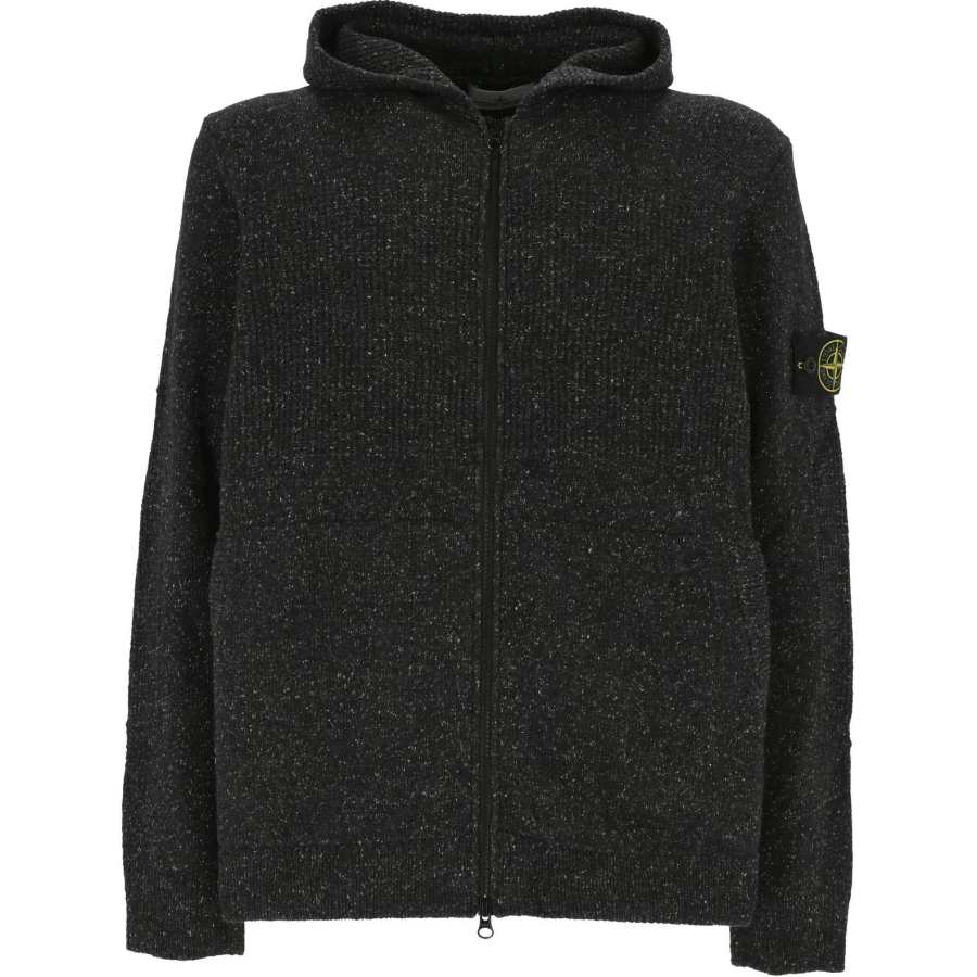 STONE ISLAND Zip-Up Knitted Hoodie