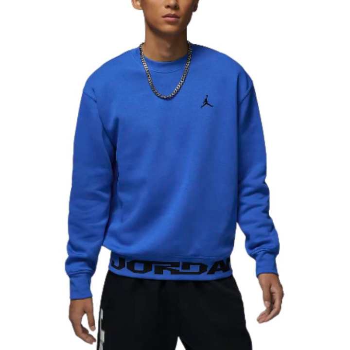 Jordan Jordan MVP Fleece Lined Crew Neck Fashion Pullover Sweatshirt Men's Blue
