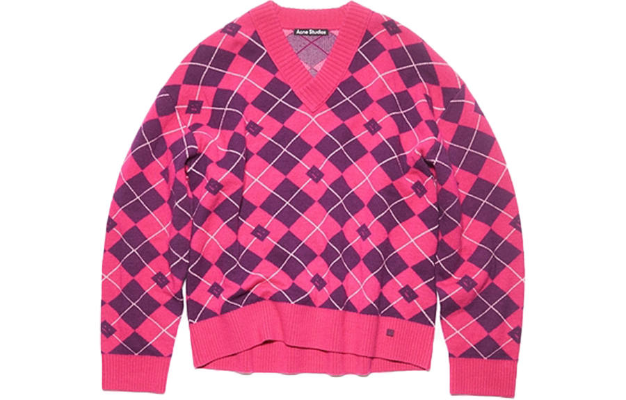 Acne Studios Acne Studios Expression Collection FW23 Sweater Unisex Bright Pink Red