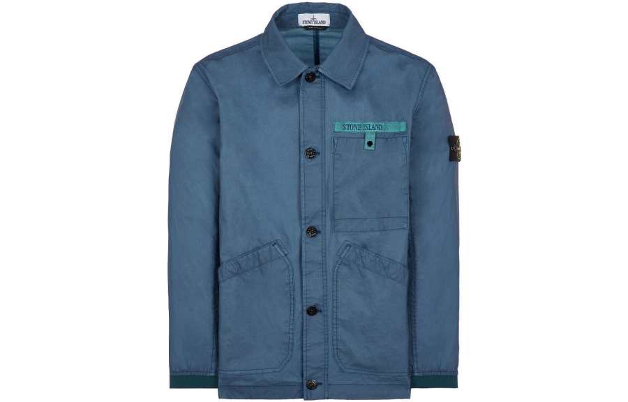 STONE ISLAND Jackets Men's Blue Lapel Moderate Other