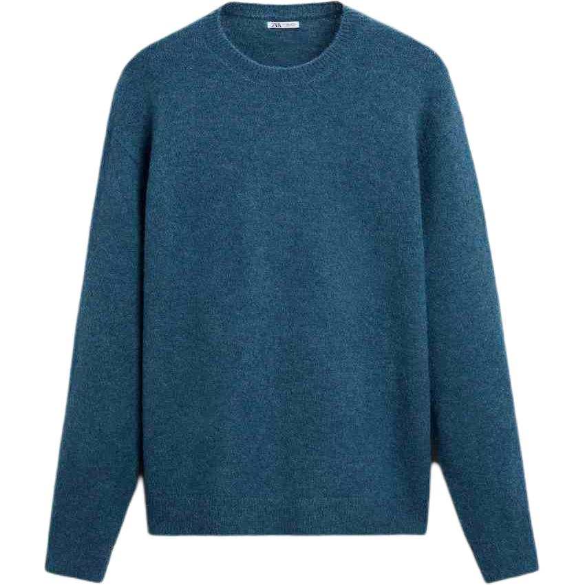 ZARA Sweaters Men's Blue/Green Crew Neck Moderate