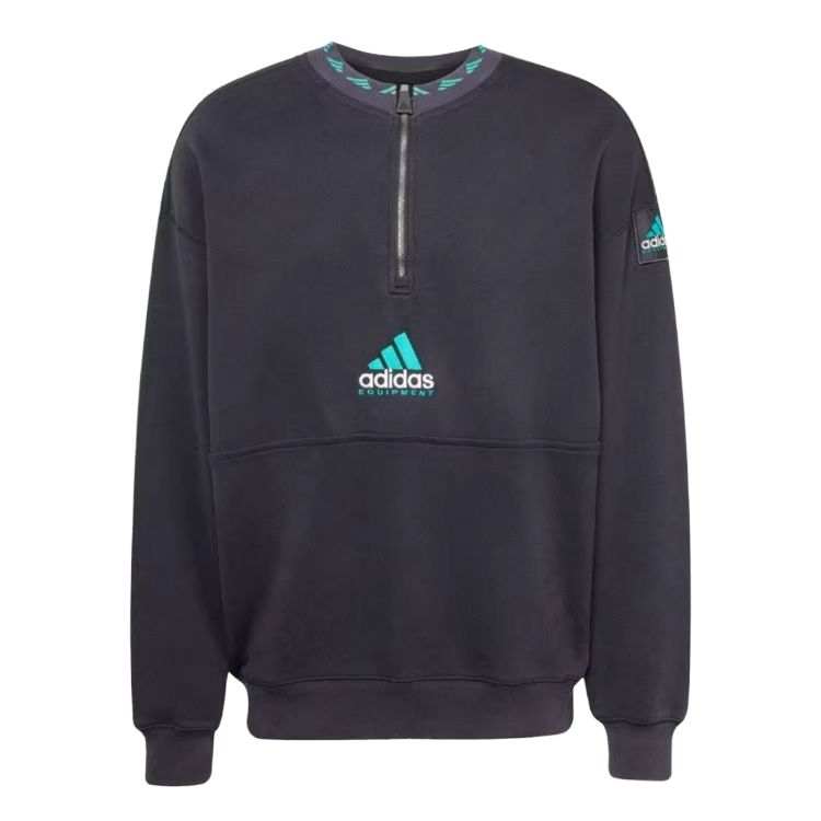 Adidas Adidas EQUIPMENT EQT FLEECE HZ Fashion Comfortable Versatile Fleece Lined Half Open Collar Half Zip Long Sleeved