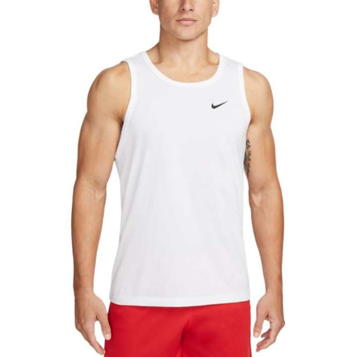 Nike Nike Tank Tops Men's White Crew Neck Moderate Straight Fit