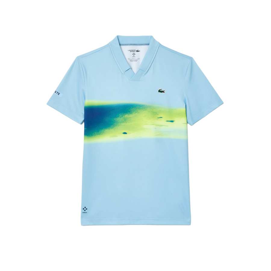 LACOSTE Polo Shirts Men's Blue Polo Collar Moderate