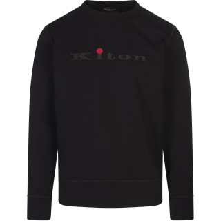 KITON Logo-Rubberised Crewneck Sweatshirt