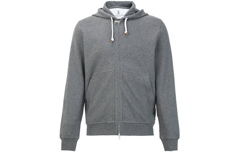 Brunello Cucinelli Jackets Men's Gray Hooded Moderate Other