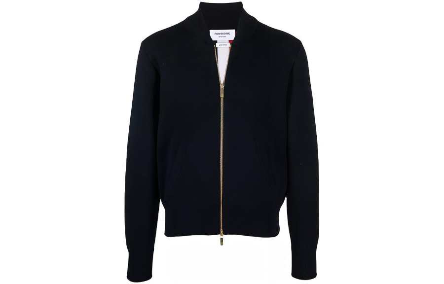 THOM BROWNE THOM BROWNE Jackets Men's Marine Blue Baseball Collar Moderate Other