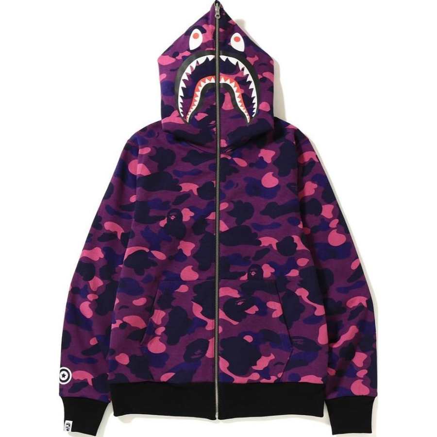 A BATHING APE Bape Color Camo Reversible Ponr Shark Full Zip Hoodie