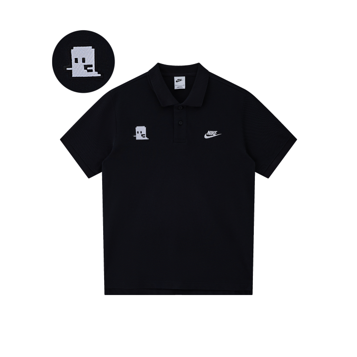 Nike Nike Polo Shirts Unisex Black Polo Collar Moderate Straight Fit