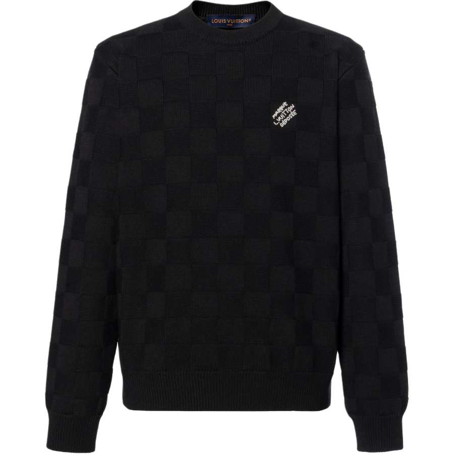 LOUIS VUITTON LOUIS VUITTON Embellished Wool Damier Pullover