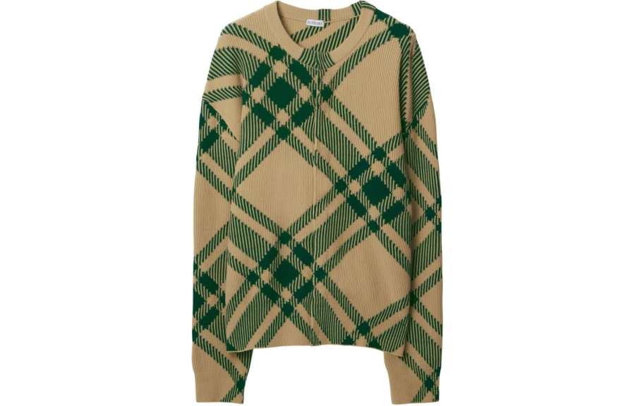 Burberry Check-pattern Intarsia-knit Cardigan