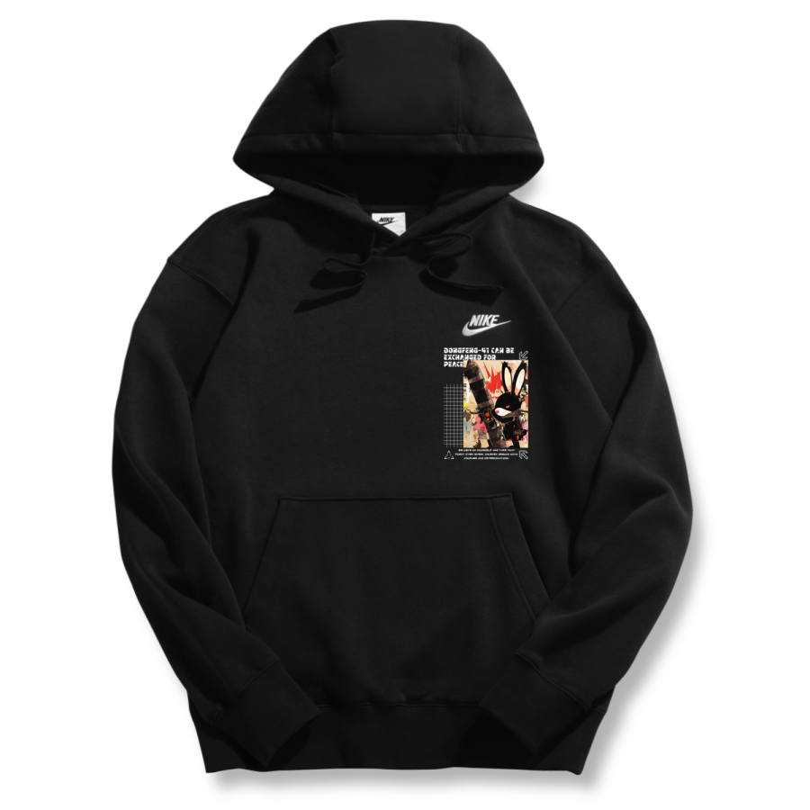 Nike Nike Sportswear Club Rabbit Thermal Fleece Lined Hooded Long Sleeved Pullover Sweatshirt Unisex Black