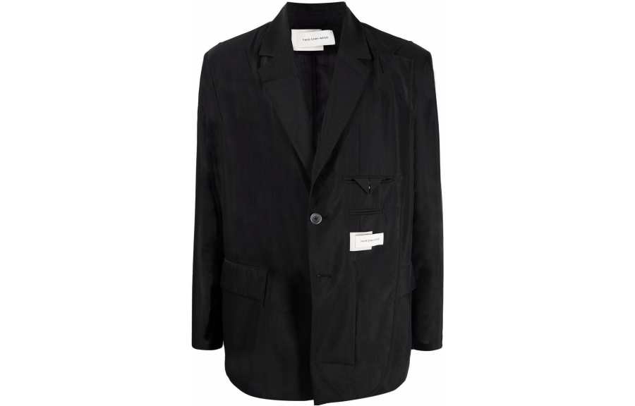 Feng Chen Wang Feng Chen Wang Jackets Men's Black Suit Collar Moderate Straight Fit
