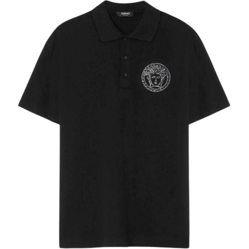 VERSACE Medusa Embroidered Short Sleeved Polo Shirt