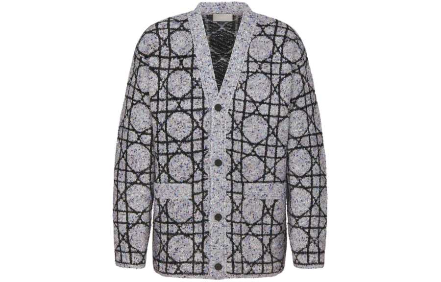 DIOR Knitwear Men's Gray V Neck Moderate Other