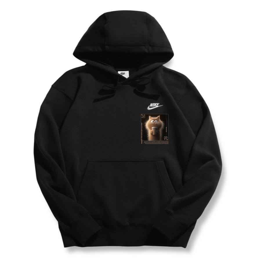 Nike Nike Sportswear Club Fleece One Wood One Color Chocolate Cat MINI Plush Thermal Pullover Fleece Lined Hooded Sports