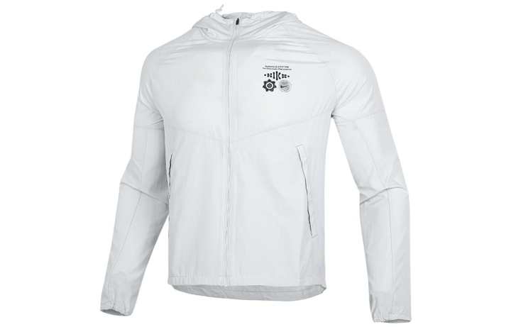 Nike Nike MILER Jackets Men's Gray White Hooded Moderate Other