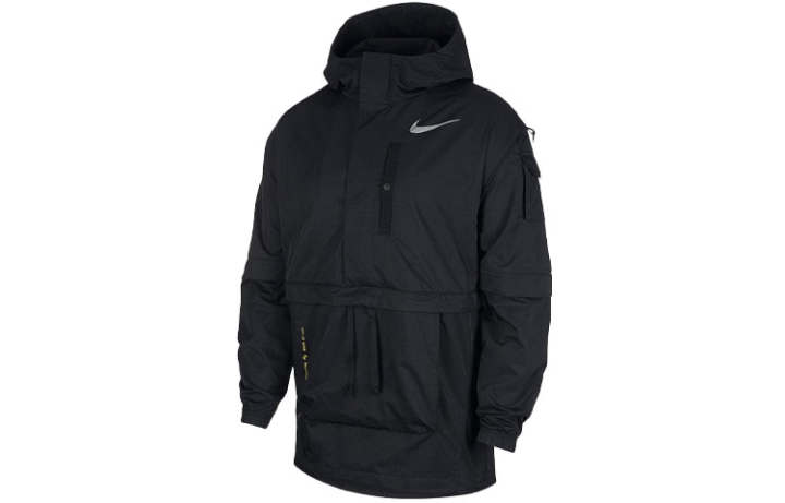 Nike Nike Men's Logo Print Big Pocket Sports Hooded Jacket Black