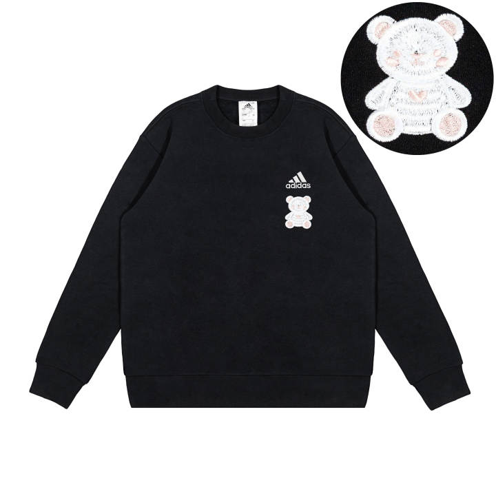 Adidas Adidas Sweatshirts Unisex Black Crew Neck Moderate Regular
