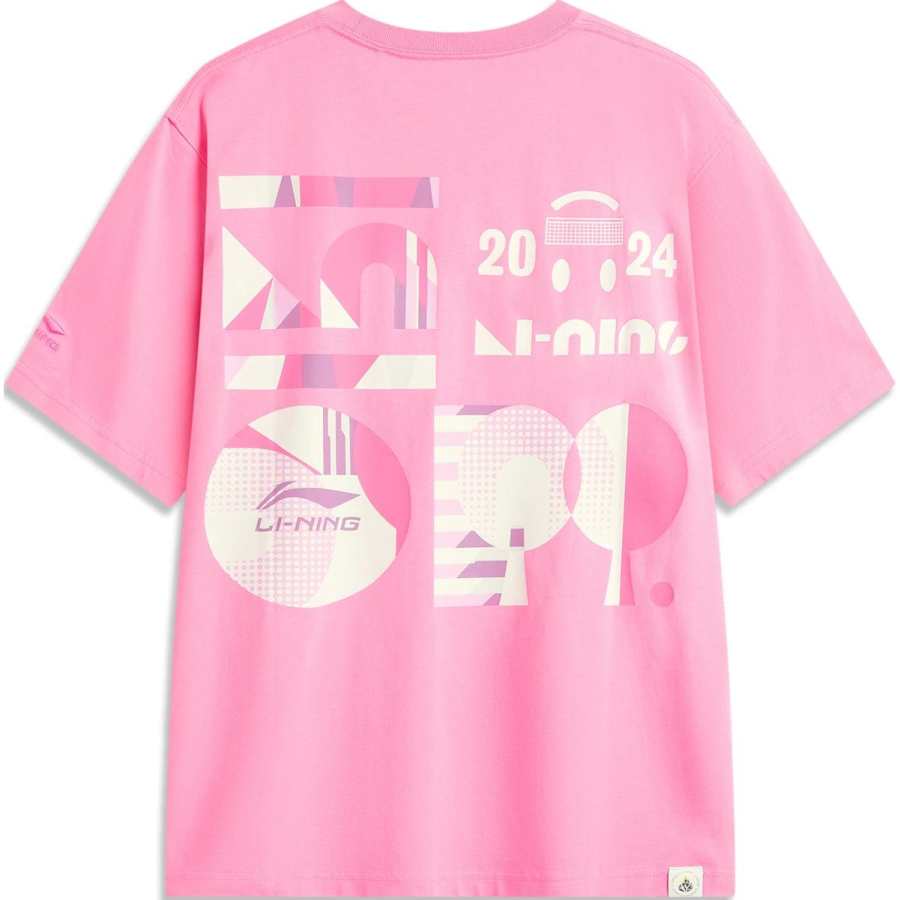 Li-Ning Li Ning Sports Life Collection T Shirt Unisex Peach Pink