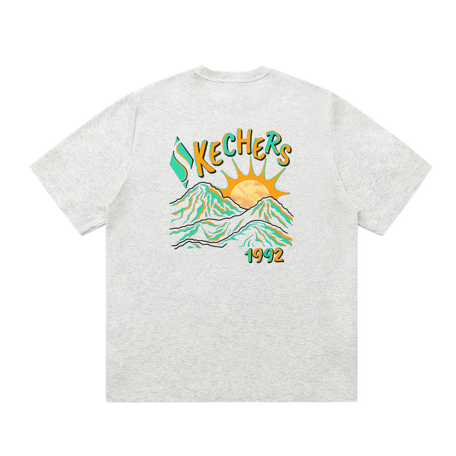 Skechers Elegant Diamond Collection T Shirt Unisex Light Heather Gray