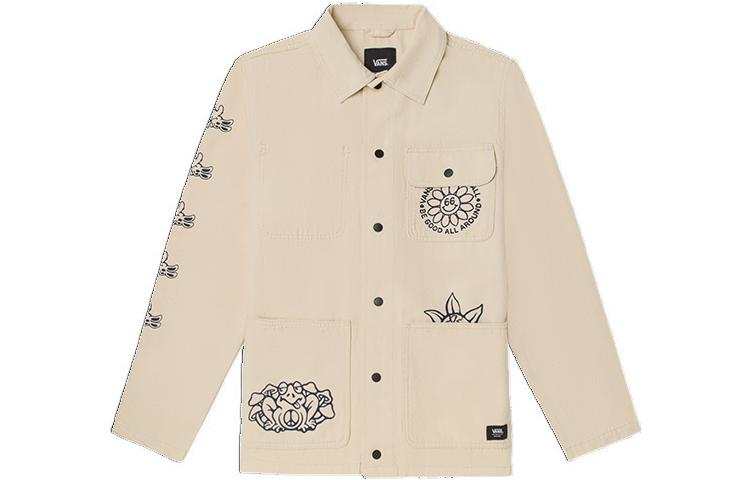 Vans Vans Jackets Men's Ecru Lapel Moderate Other