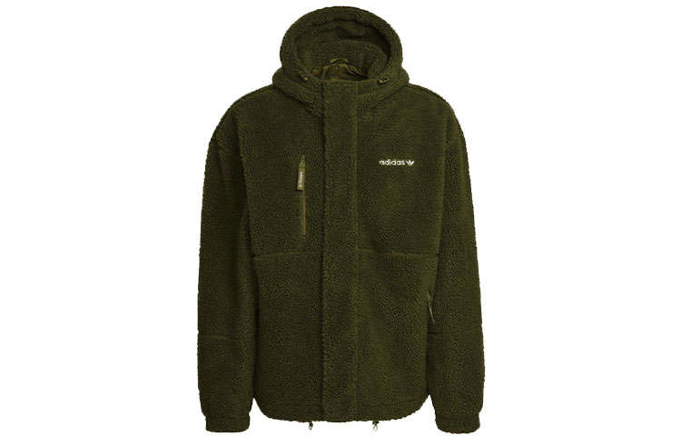 Adidas Originals Trefoil Polar Fleece Wb Logo Embroidery Fleece Sports Fleece Lined Hooded Jackets & Coats Men's