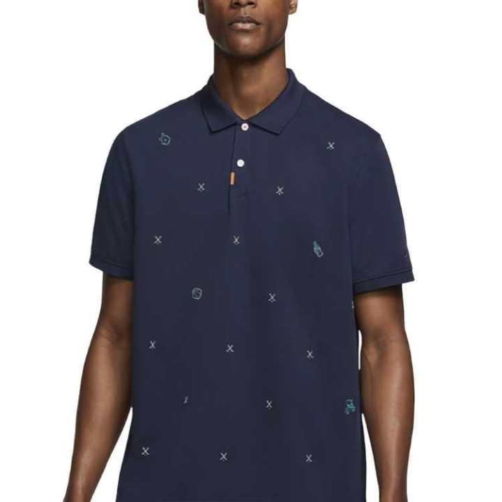 Nike Nike Polo Shirts Men's Blue Polo Collar Moderate Straight Fit