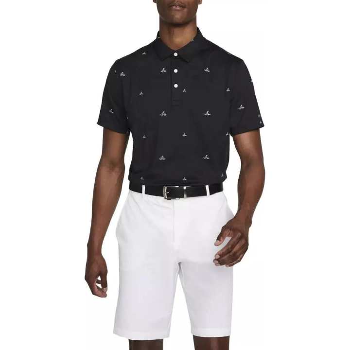 Nike Nike Polo Shirts Men's Black Polo Collar Moderate Straight Fit