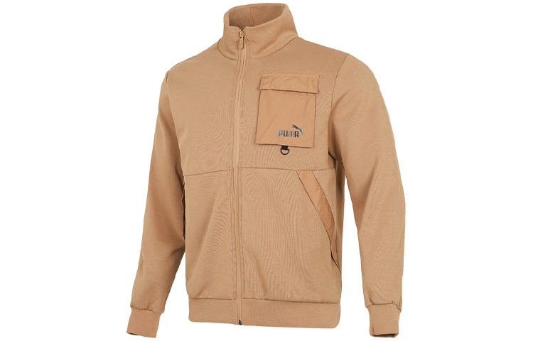 PUMA Jackets Unisex Khaki Stand Collar Moderate Other