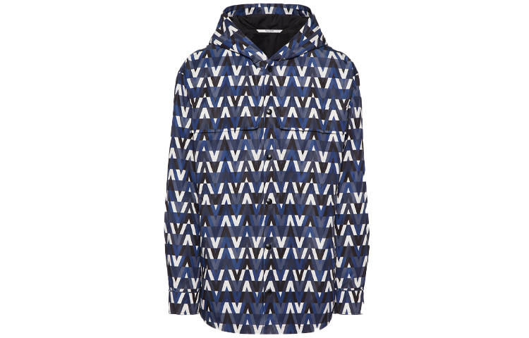 Valentino Jackets Men's Blue Hooded Moderate Other