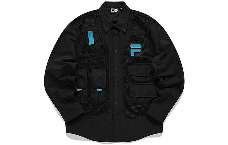 FILA FUSION Jackets Men's Black Lapel Moderate