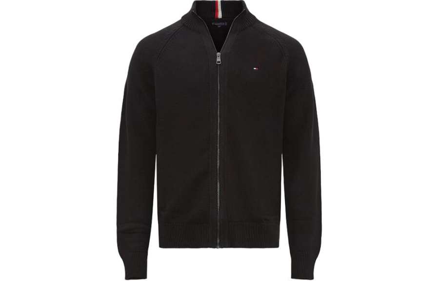 Tommy Hilfiger Knitted Fabric Cardigan Men's Black