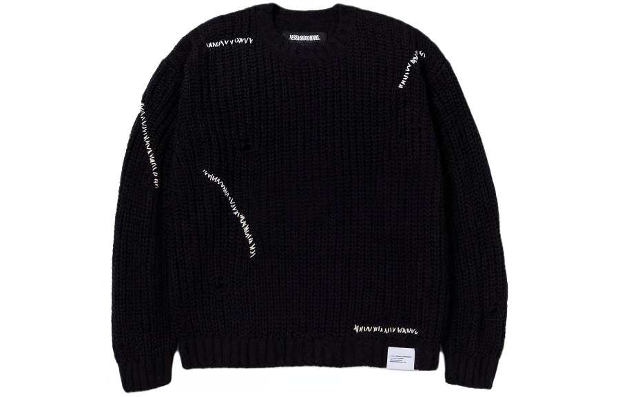 Neighborhood stitch-detail crew-neck sweater