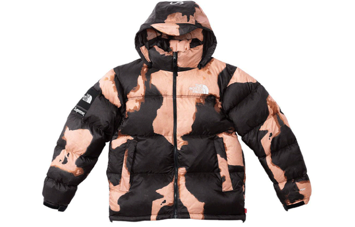 Supreme Supreme The North Face Bleached Denim Print Nuptse Jacket