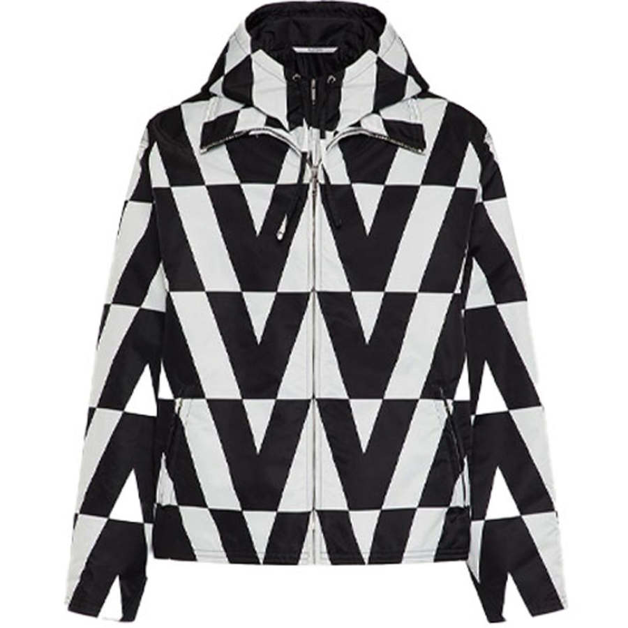 Valentino Optical Print Hooded Windbreaker