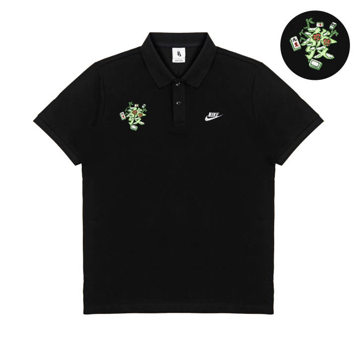 Nike Nike Polo Shirts Unisex Black Polo Collar Moderate Straight Fit