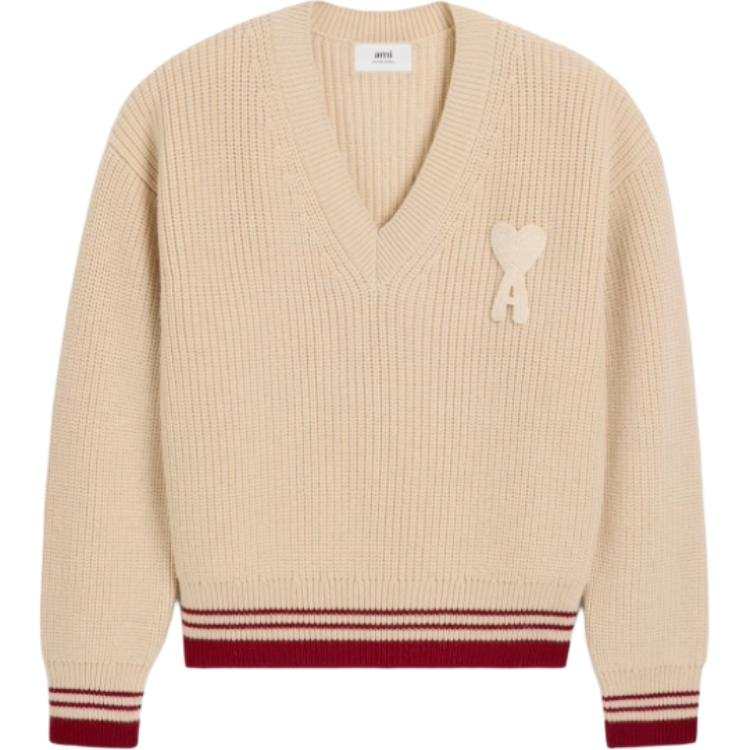 AMIPARIS Ami Paris Ami De Coeur V Neck Knitted Jumper