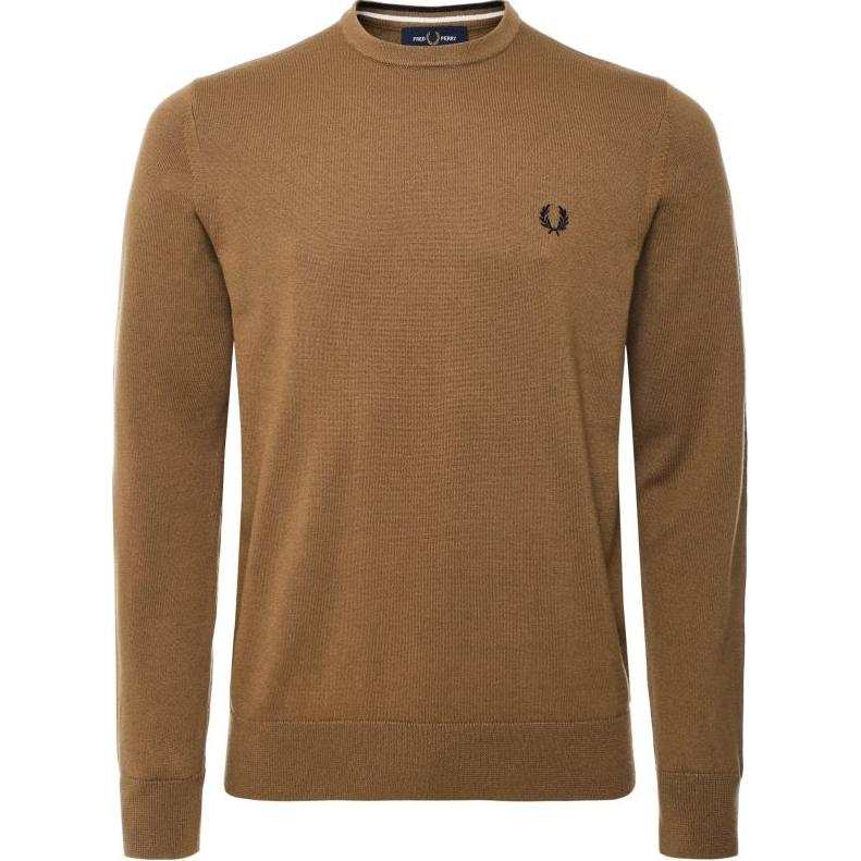 FRED PERRY FRED PERRY Sweaters Men's Brown Crew Neck Moderate