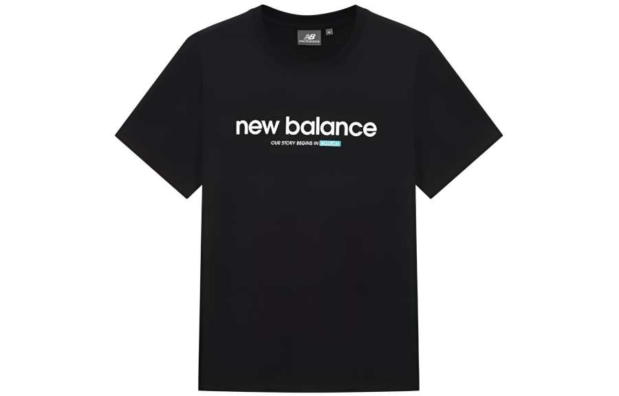 New Balance New Balance T Shirts Unisex Black Crew Neck Moderate Straight Fit