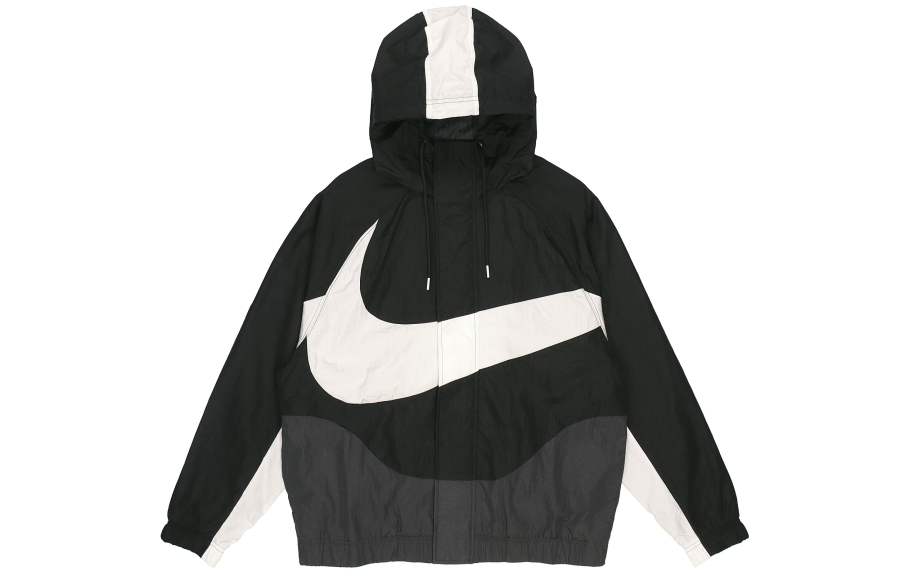 Nike Nike Sportswear Swoosh Hooded Woven Large Logo Jacket Black