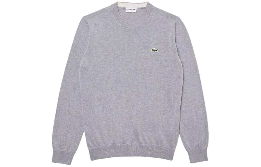 LACOSTE LACOSTE Sweaters Men's Gray Crew Neck Moderate Other