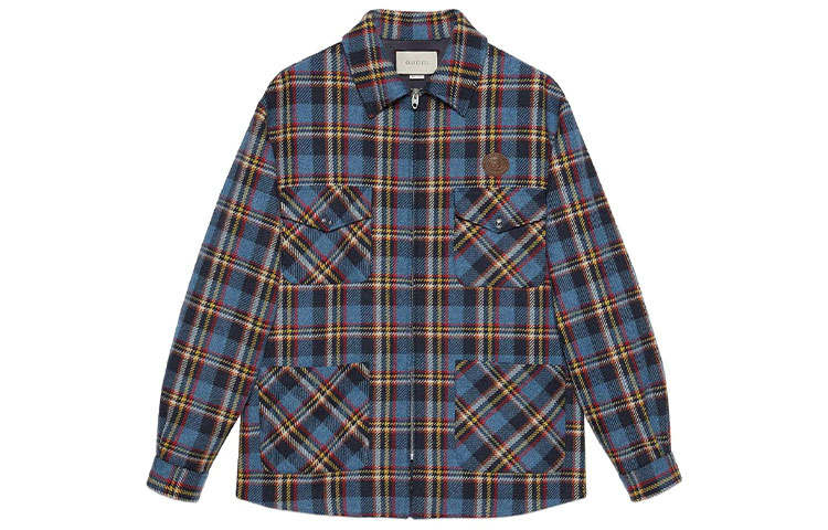 GUCCI GUCCI Jackets Men's Blue Lapel Moderate Other