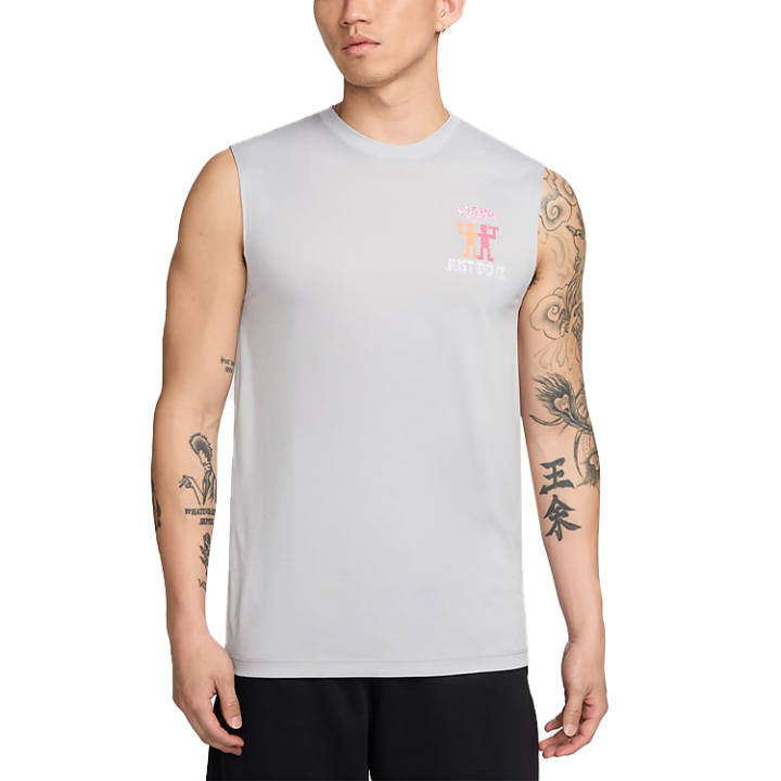 Nike Nike Tank Tops Men's Gray Crew Neck Moderate Straight Fit