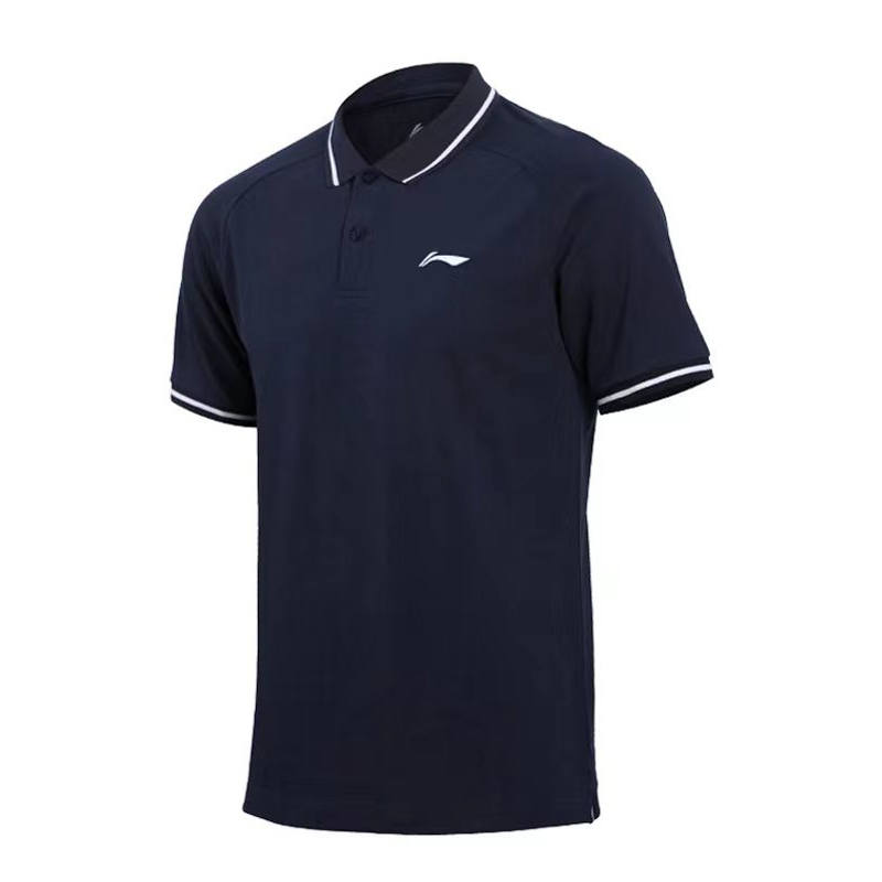 Li-Ning Li Ning Polo Shirts Men's Blue Polo Collar Moderate Straight Fit