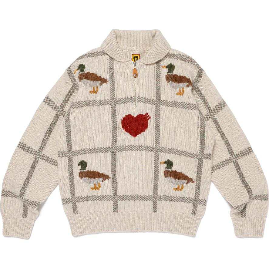 HUMAN MADE HUMAN MADE Intarsia knit Half zip Sweater