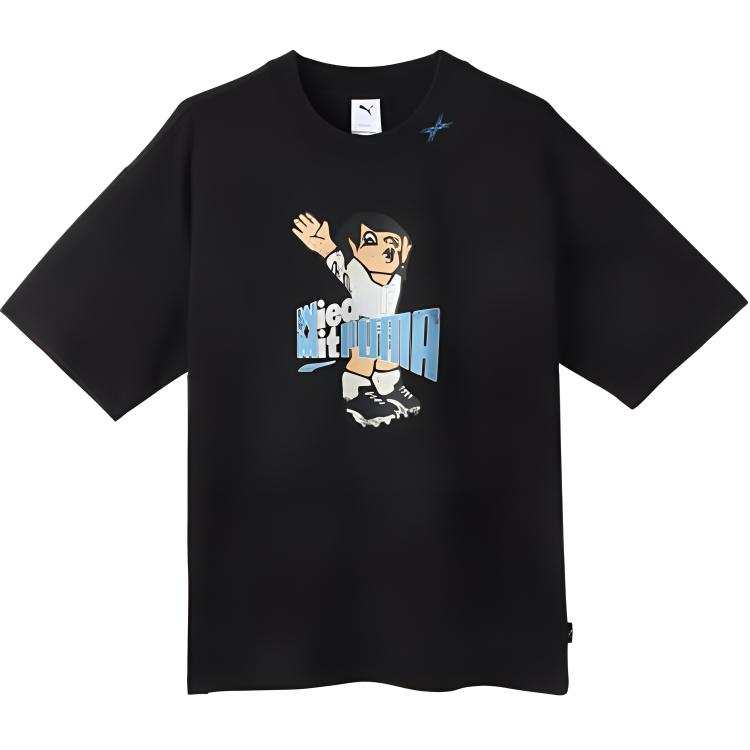 PUMA Drop Shoulder Sleeve T-Shirt Unisex Black