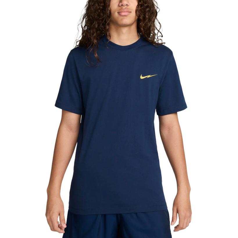 Nike Nike T Shirts Men's Marine Blue Crew Neck Moderate Straight Fit